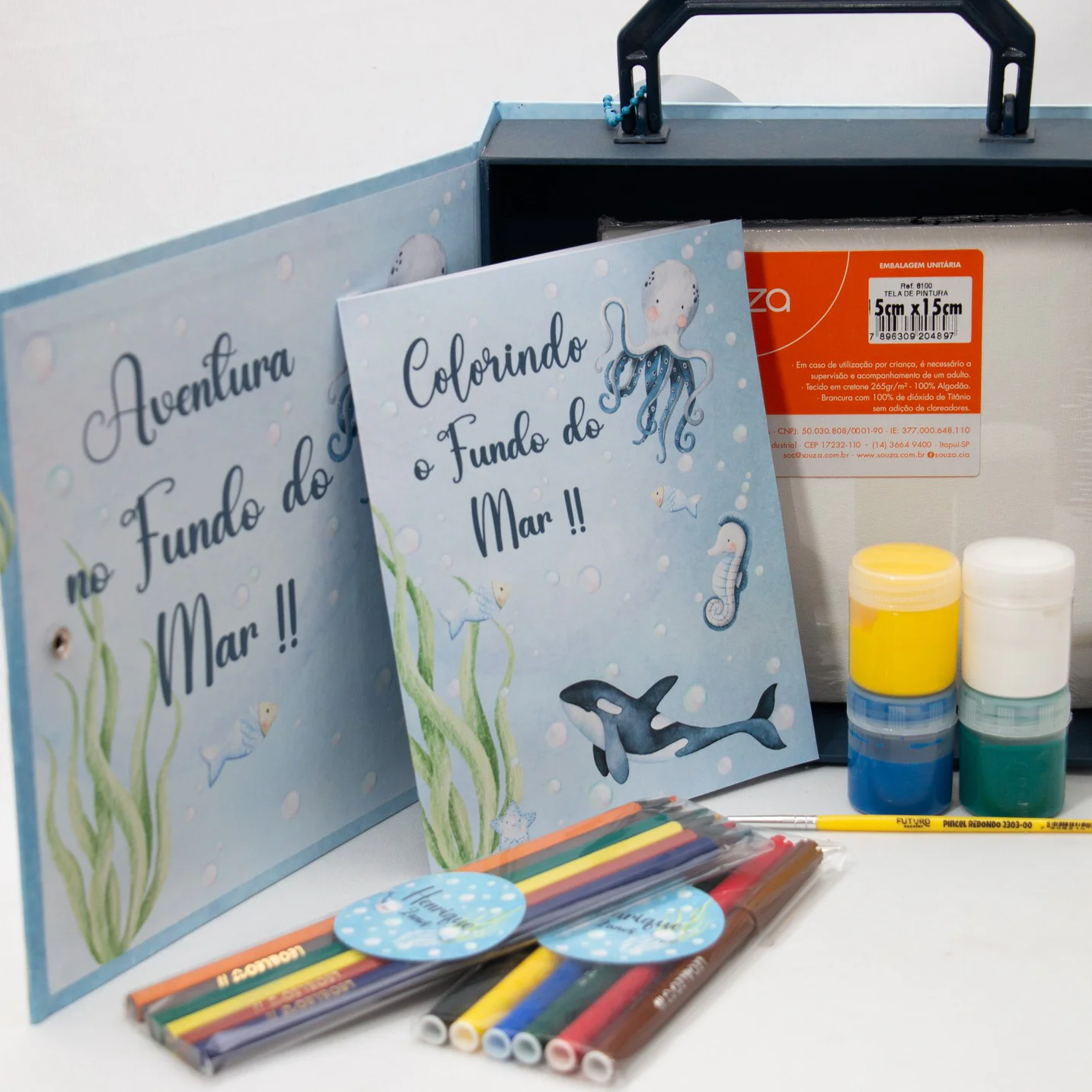 Maleta Cartonada kit pintura e colorir - Imagem 5