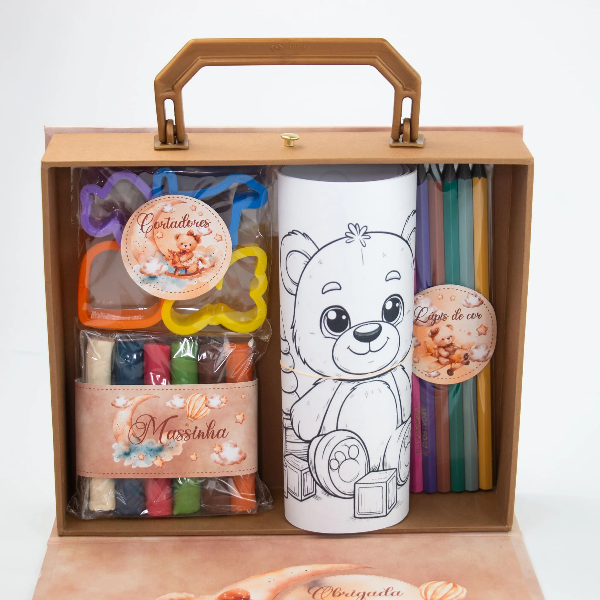 Maleta Cartonada com Kit colorir e massinha - Imagem 13