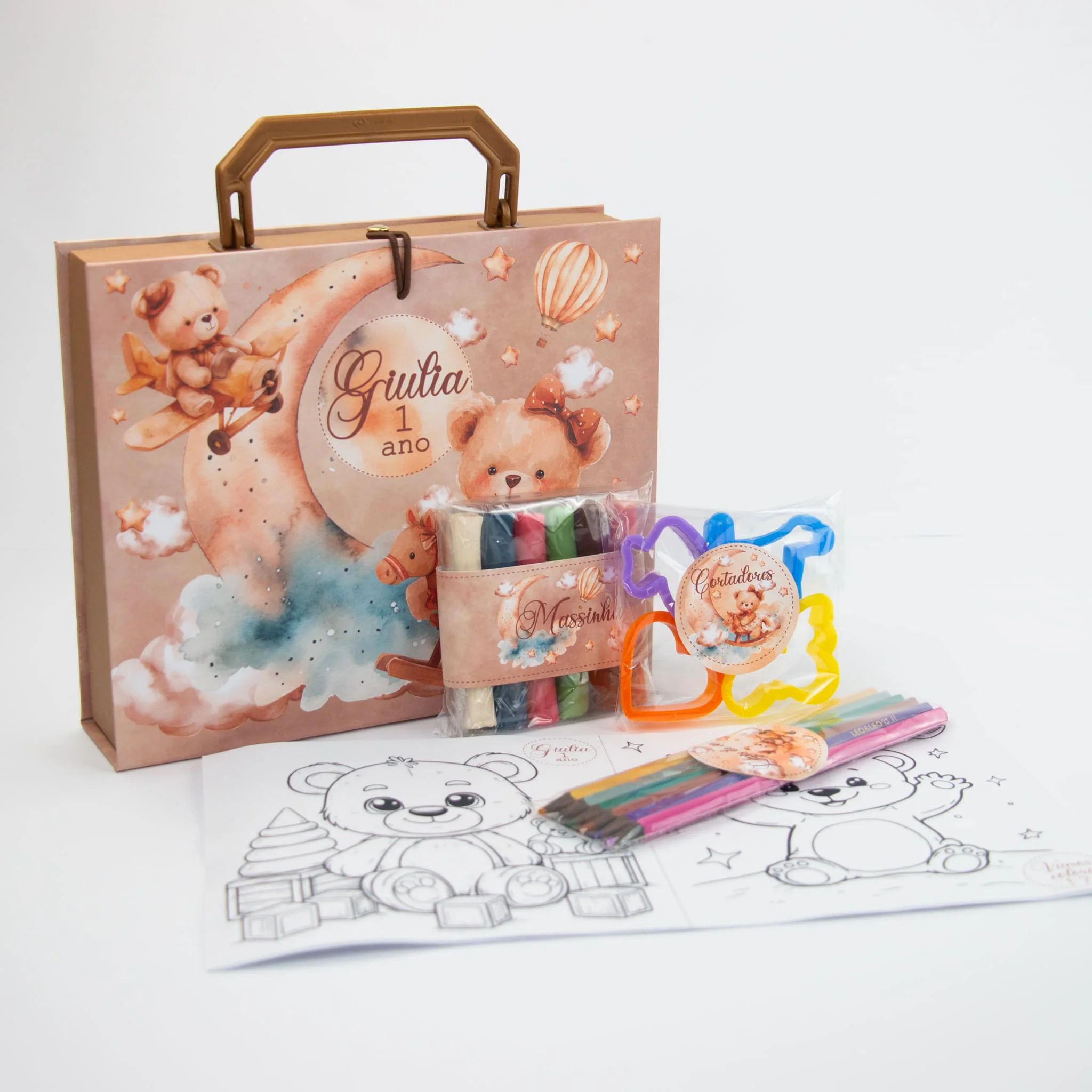 Maleta Cartonada com Kit colorir e massinha - Imagem 14