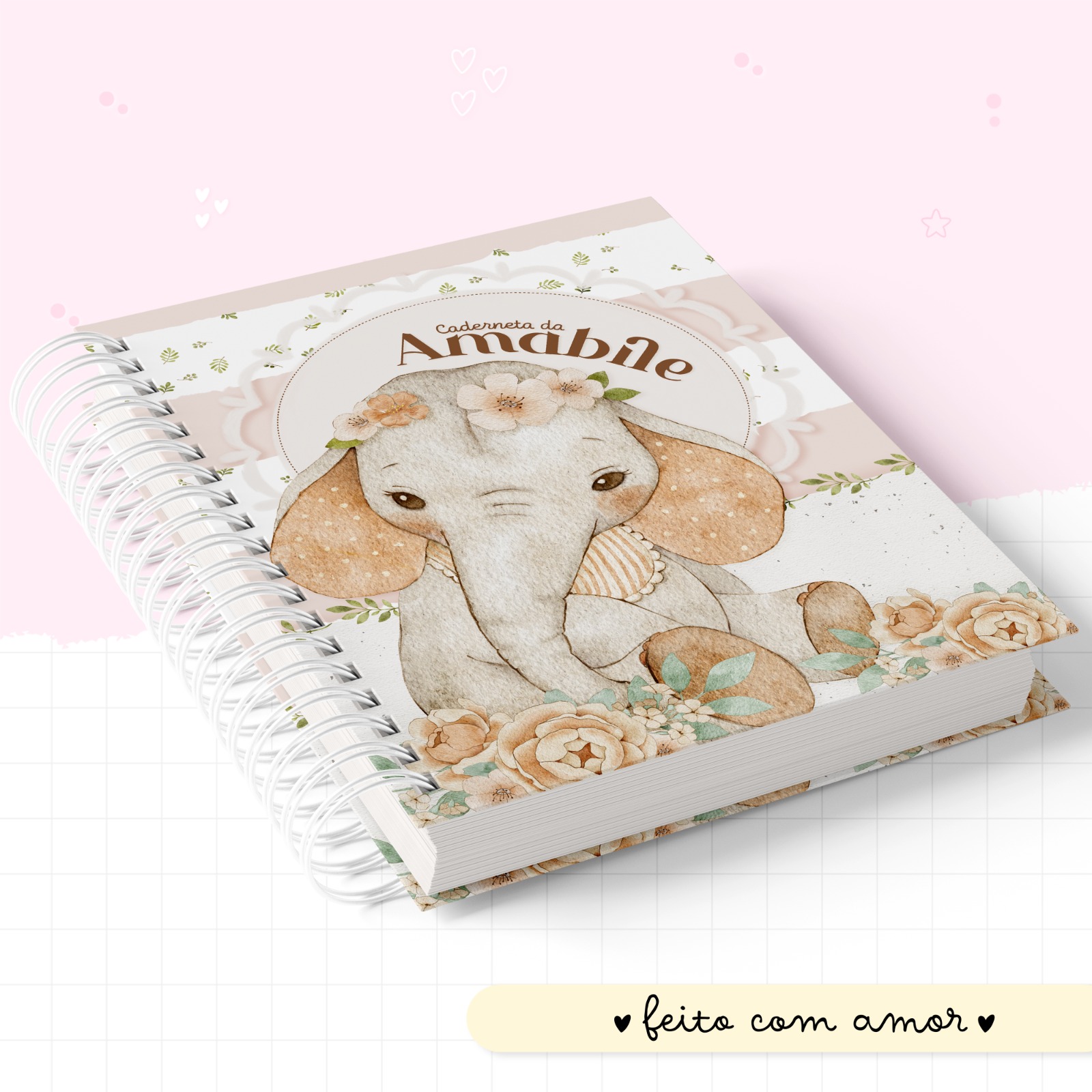 Caderneta de saúde - Baby Elefante Menina