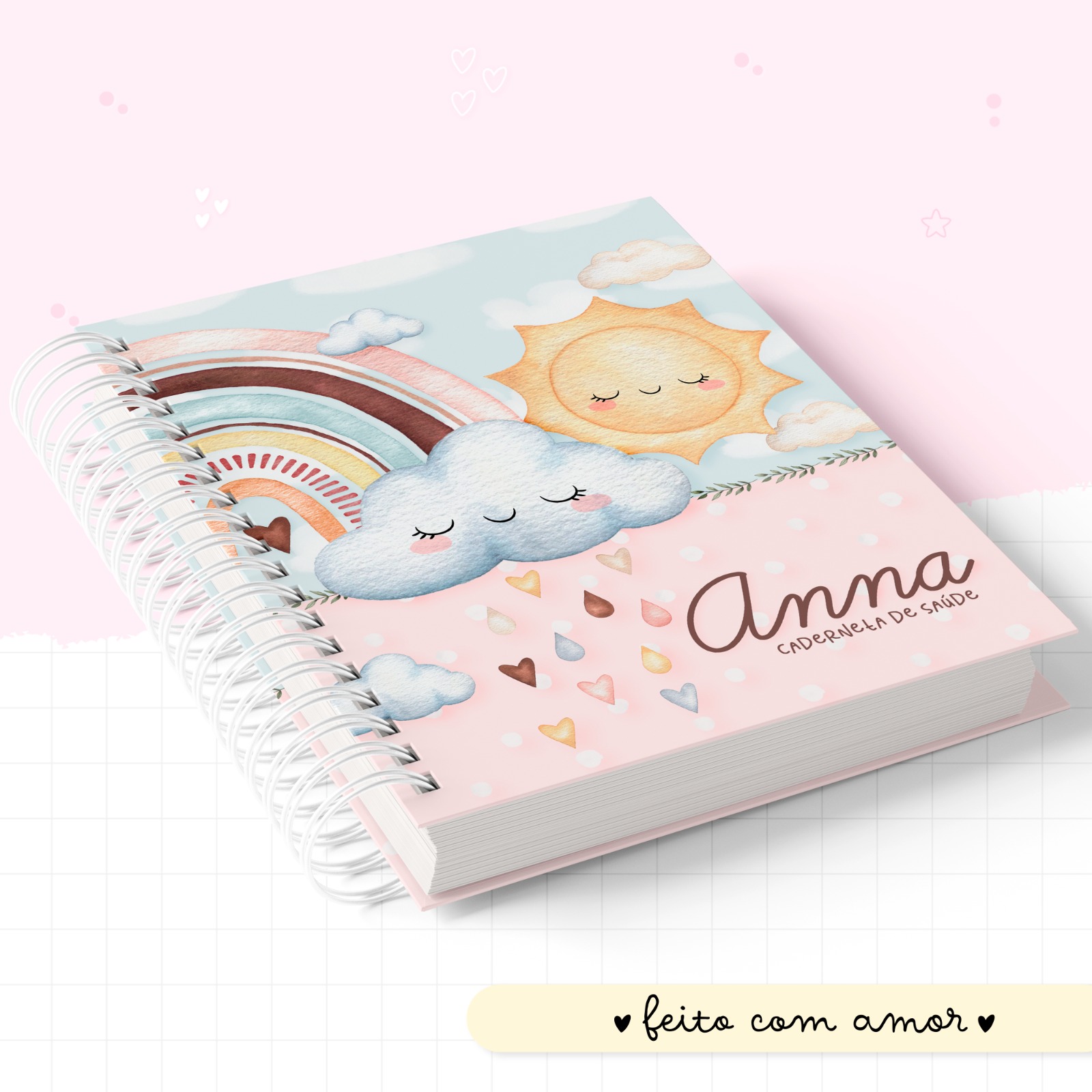 Caderneta de saúde - Chuva De Amor Menina