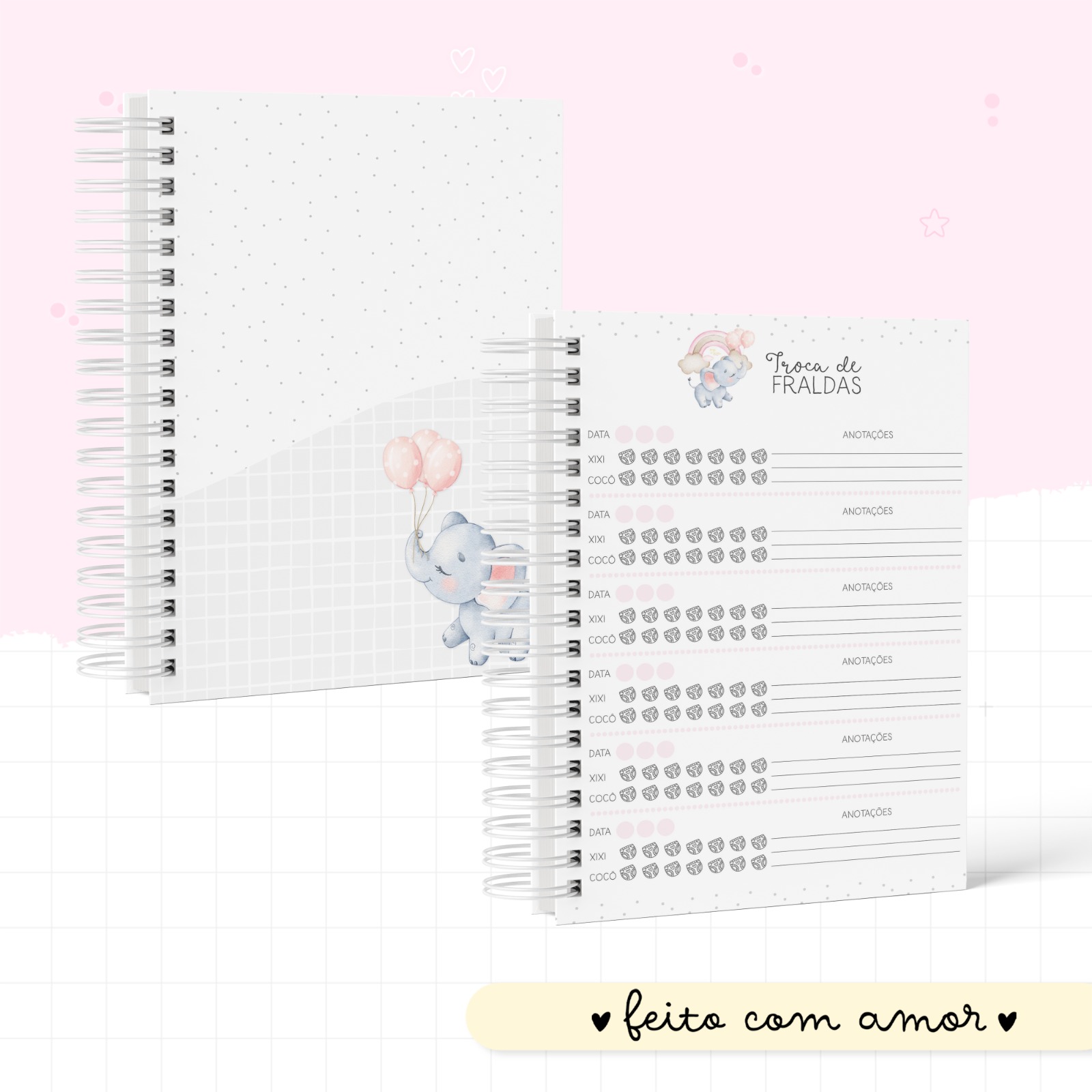 Caderneta de saúde - Elefantinho Balões Menina - Image 3