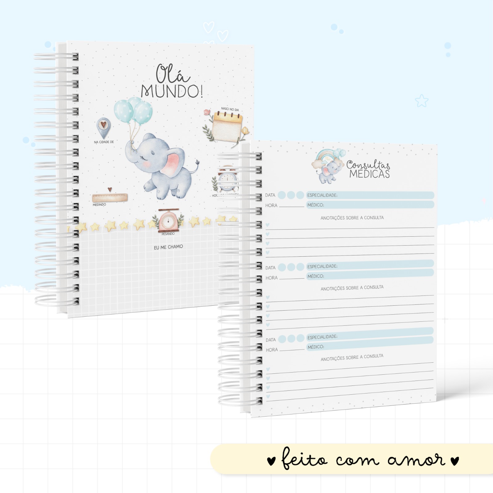 Caderneta de saúde - Elefantinho Balões Menino - Image 3