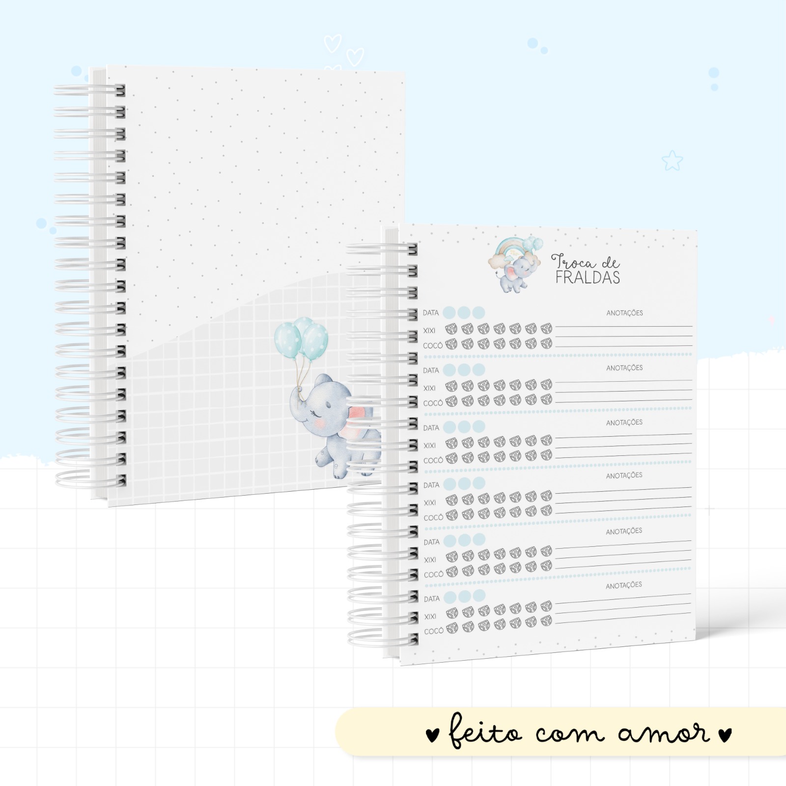Caderneta de saúde - Elefantinho Balões Menino - Image 2
