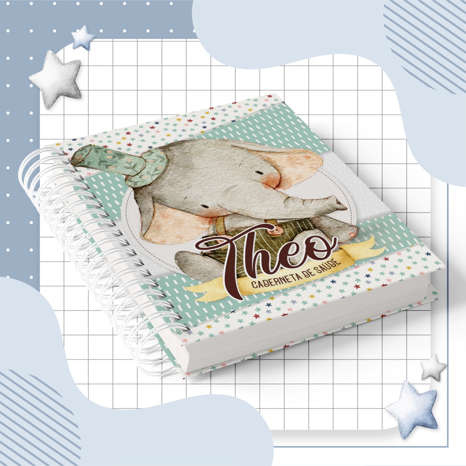 Caderneta de Saúde - Elefante Vintage