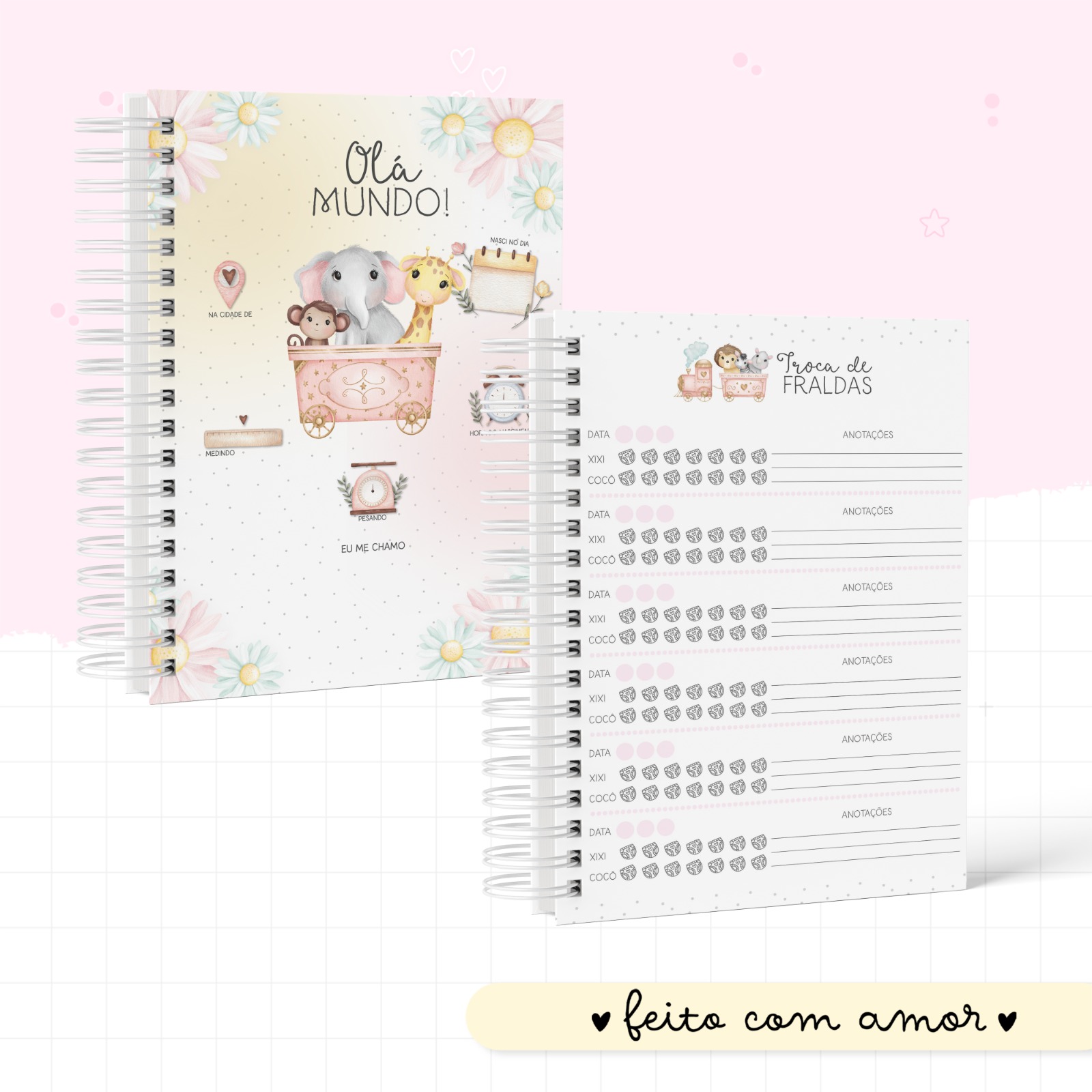 Caderneta de saúde - Trem Animais Menina - Image 2