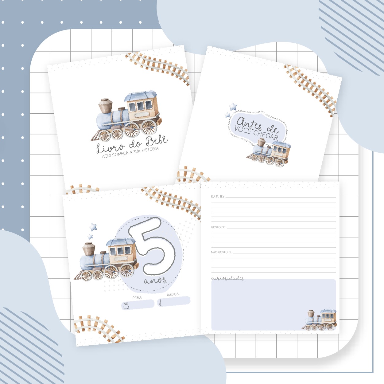 Livro do Bebê - Trem Animais Menino - Image 3